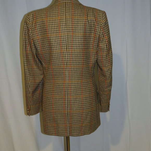 Swaine Adeney Brigg Bladen Wool Brown Check Three Button Sport Coat 38R - Picture 8 of 11